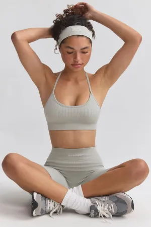 Breathe - FlexiRib Scoop Neck Sports Bra in Grey