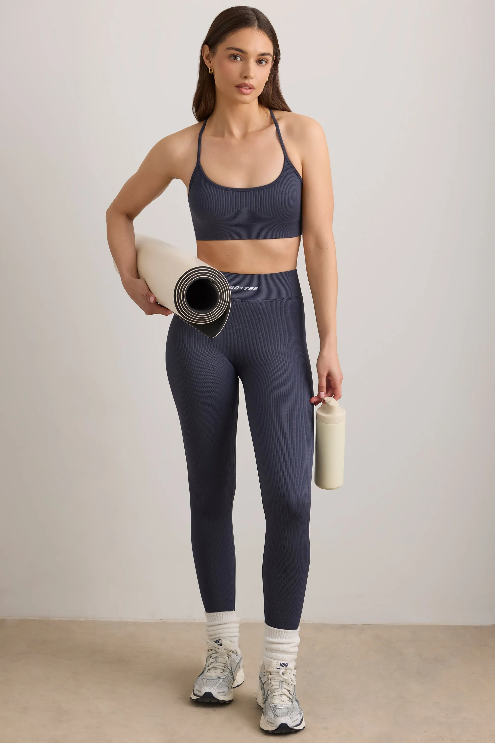 Breathe - FlexiRib Scoop Neck Sports Bra in Slate