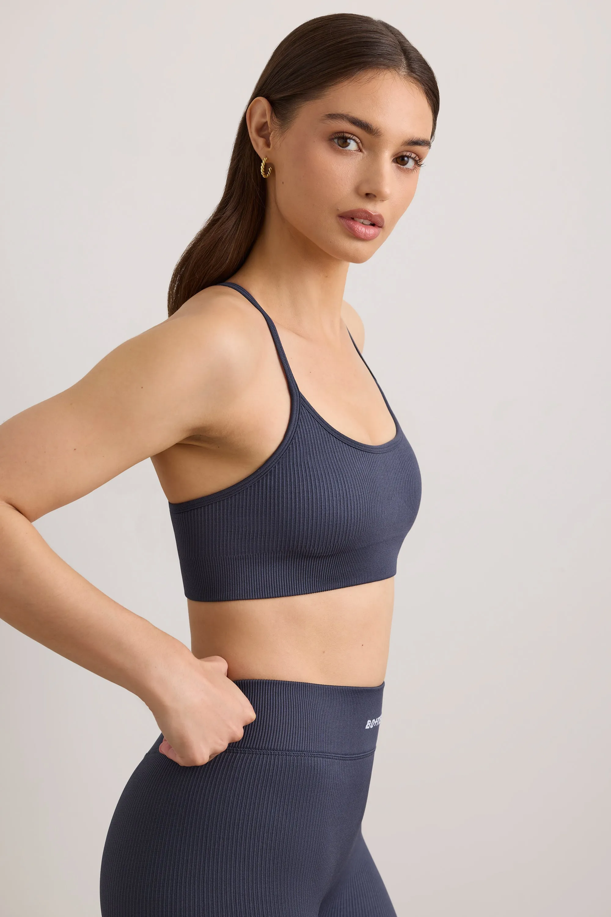 Breathe - FlexiRib Scoop Neck Sports Bra in Slate