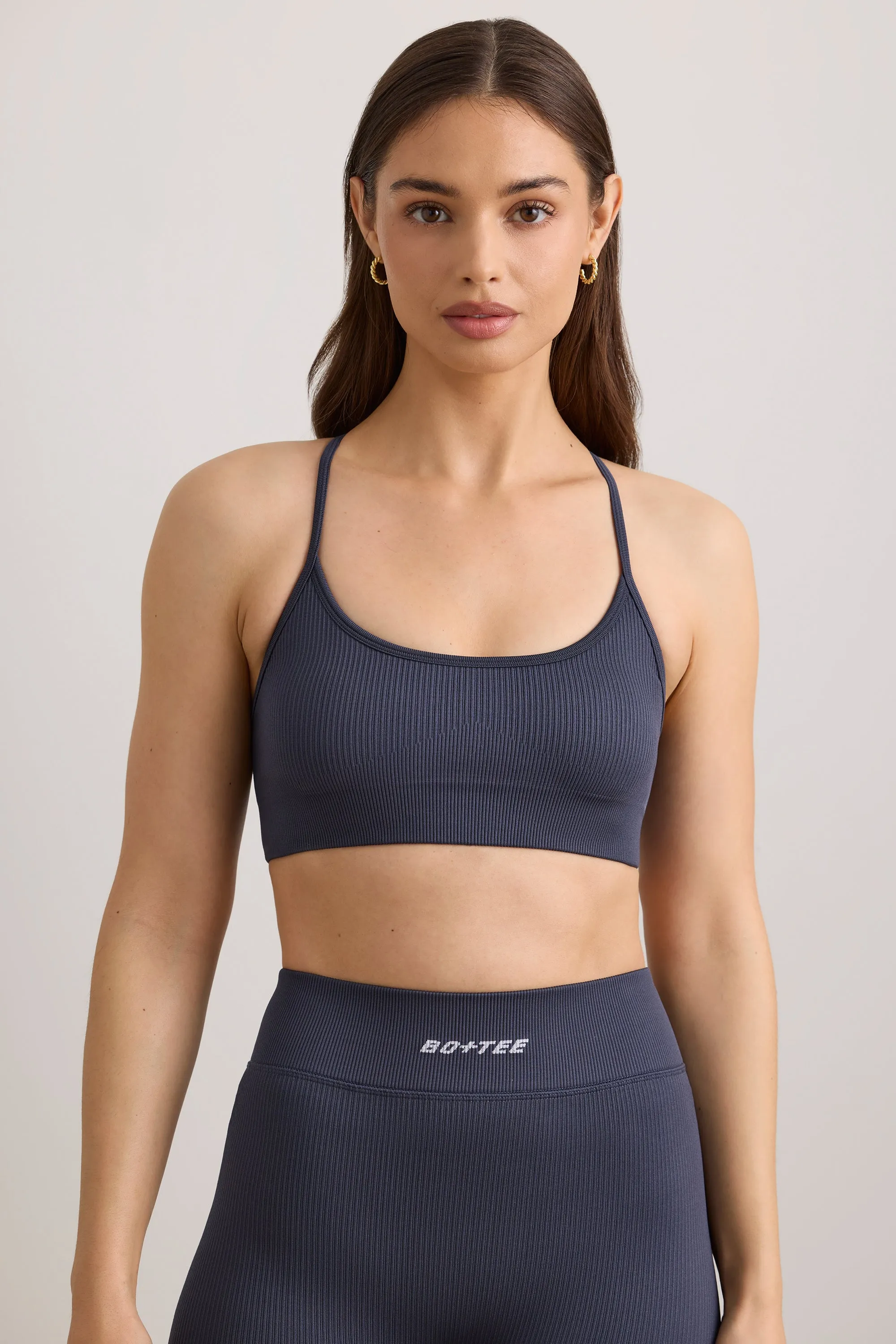Breathe - FlexiRib Scoop Neck Sports Bra in Slate