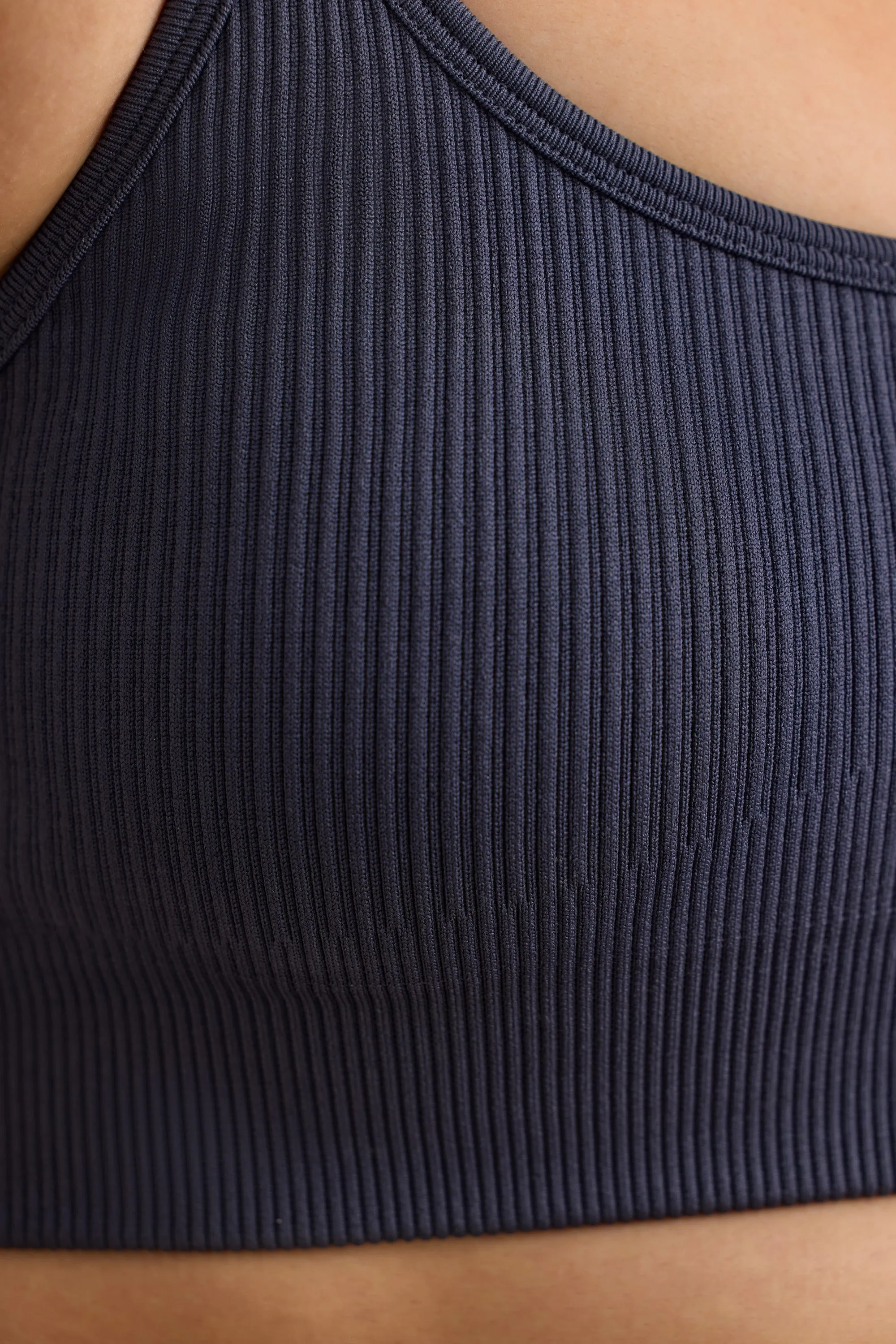 Breathe - FlexiRib Scoop Neck Sports Bra in Slate