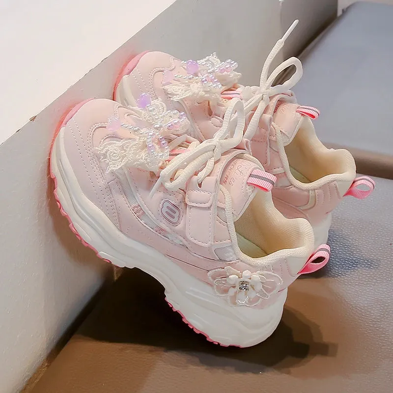 BreezeFit Girls' Lightweight Non-Slip Sneakers