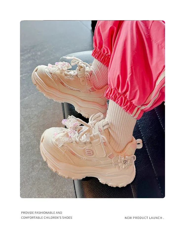 BreezeFit Girls' Lightweight Non-Slip Sneakers