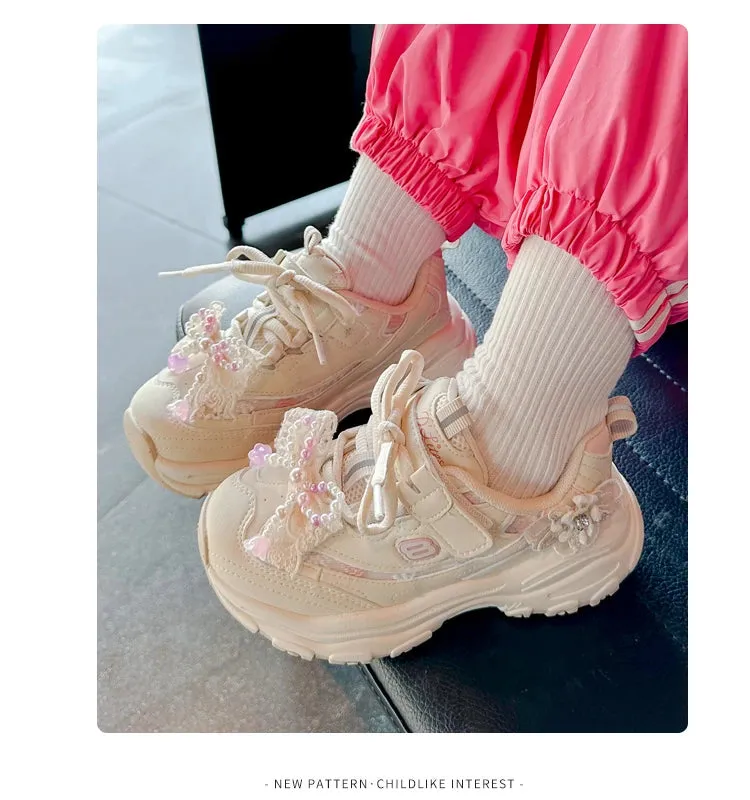 BreezeFit Girls' Lightweight Non-Slip Sneakers