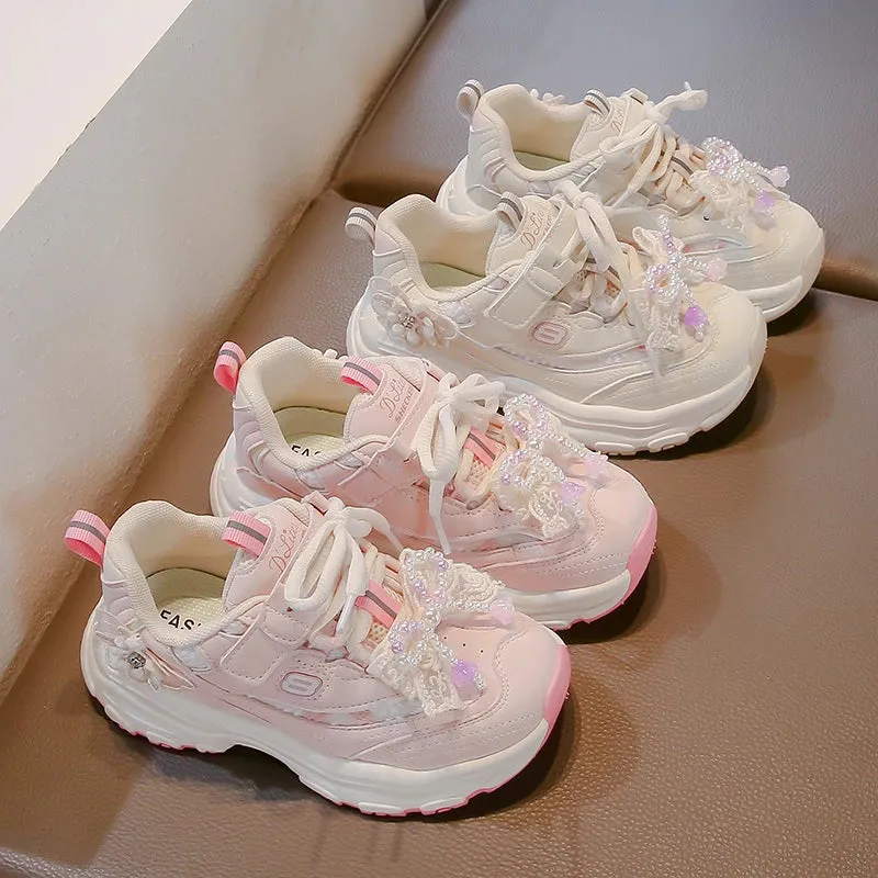 BreezeFit Girls' Lightweight Non-Slip Sneakers