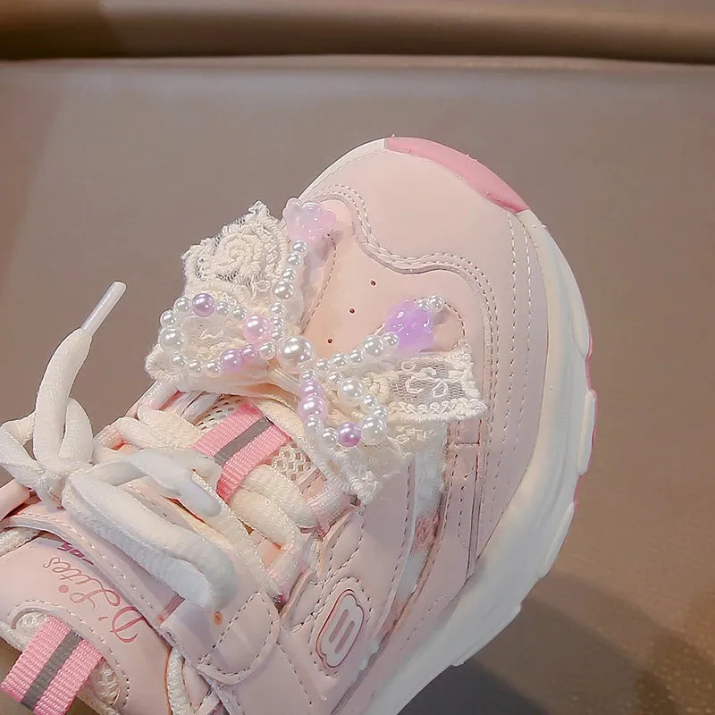 BreezeFit Girls' Lightweight Non-Slip Sneakers