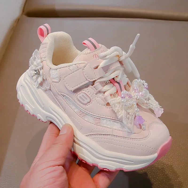 BreezeFit Girls' Lightweight Non-Slip Sneakers
