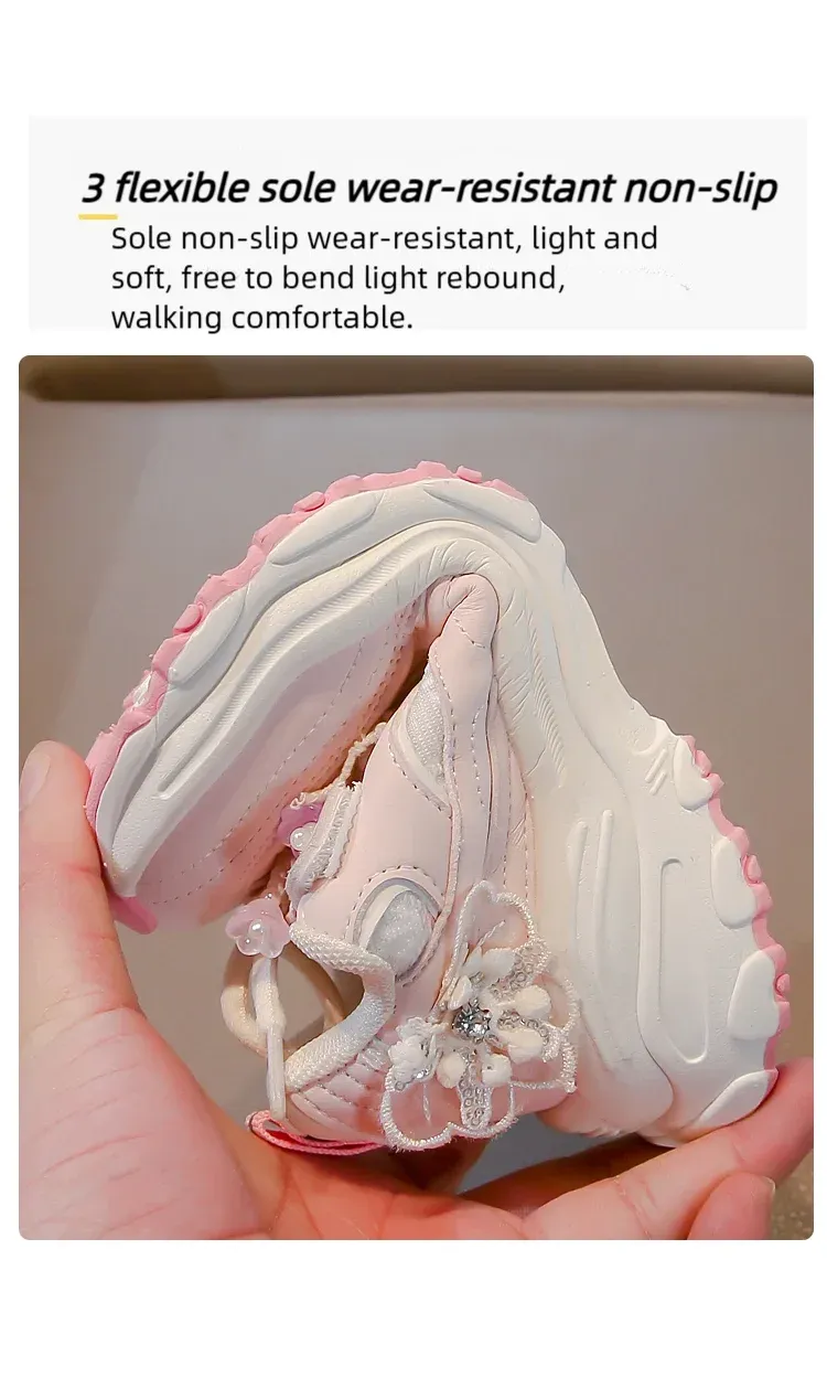 BreezeFit Girls' Lightweight Non-Slip Sneakers