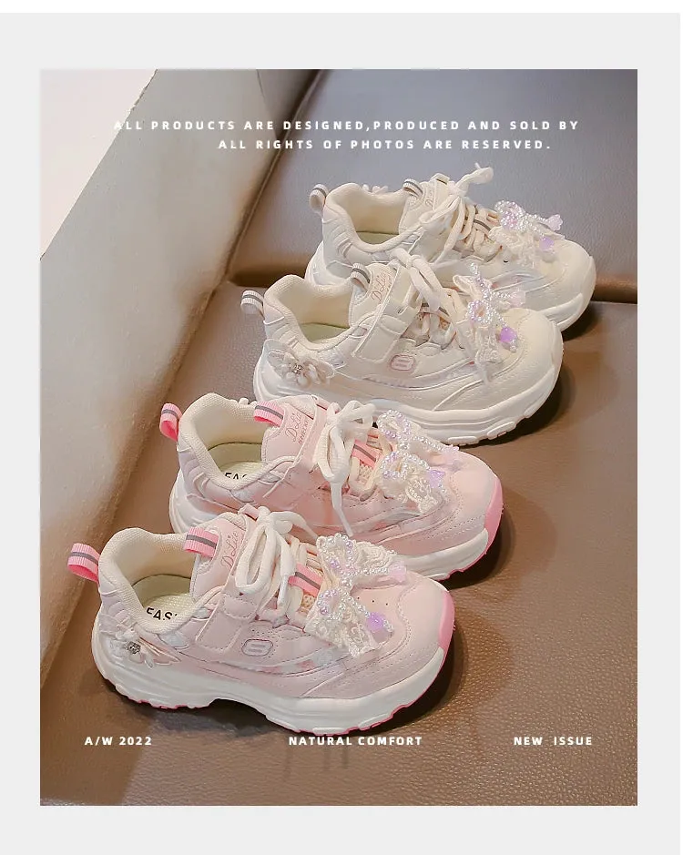 BreezeFit Girls' Lightweight Non-Slip Sneakers