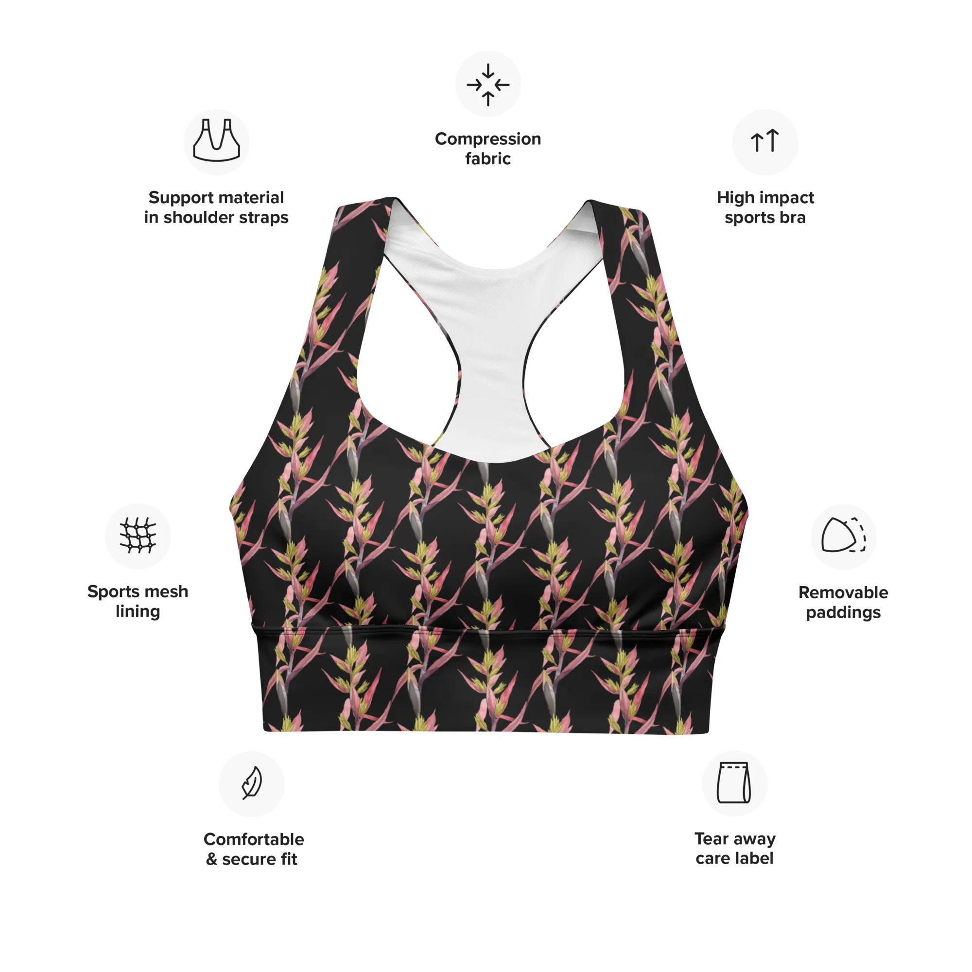 Bromeliad Longline Sports Bra