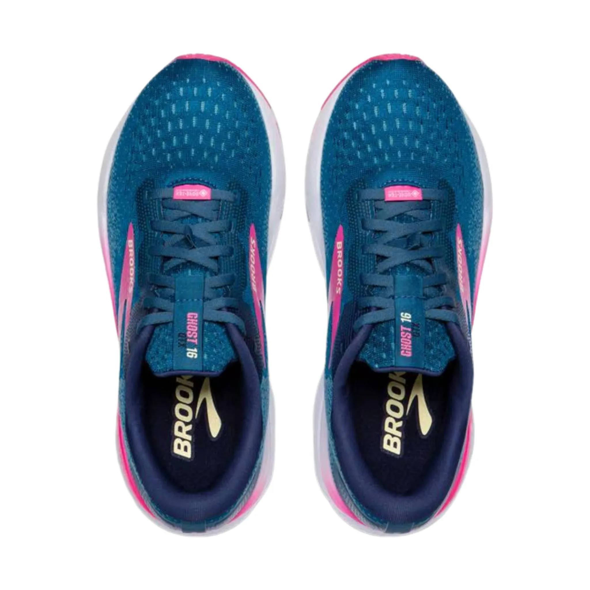 Brooks Women's Ghost 16 GTX Road Running Shoes - Moroccan Blue/Pink/Yellow