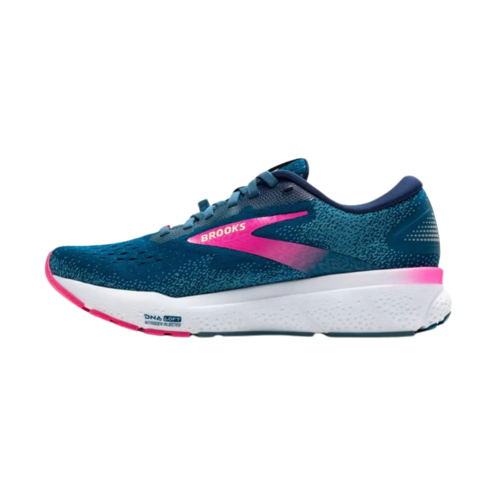 Brooks Women's Ghost 16 GTX Road Running Shoes - Moroccan Blue/Pink/Yellow