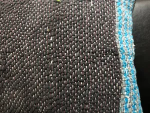 Brown-Blue trim Kantha Cushion Cover