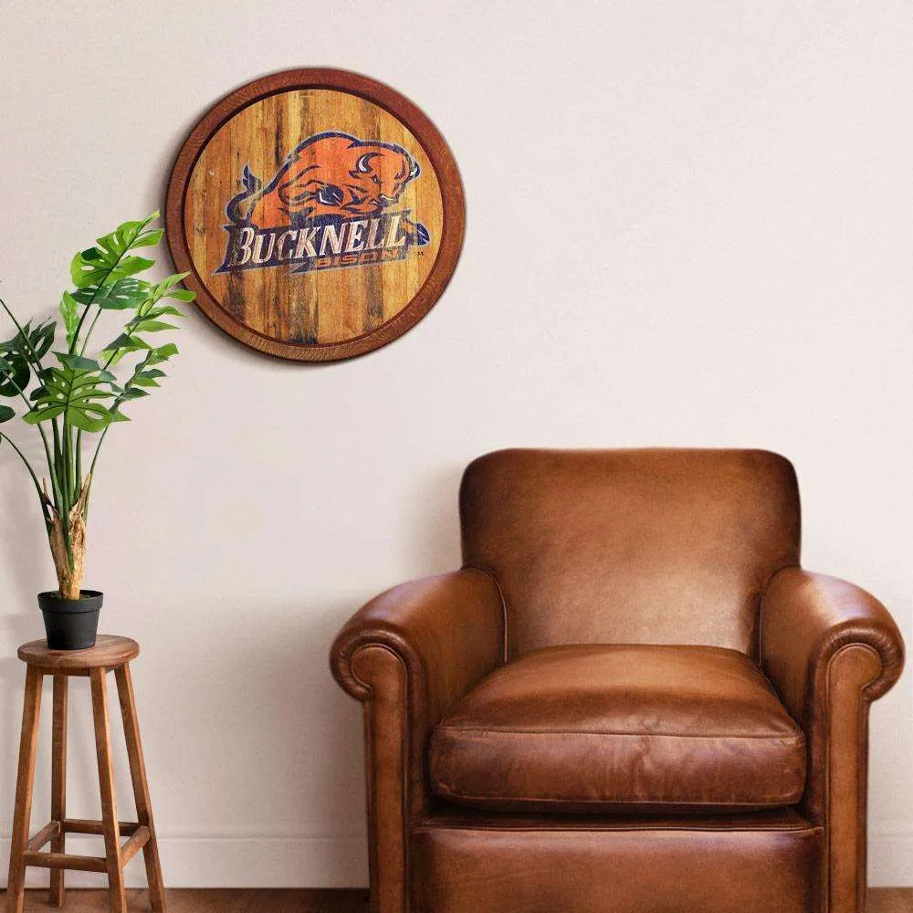 Bucknell Bison: Weathered "Faux" Barrel Top Sign