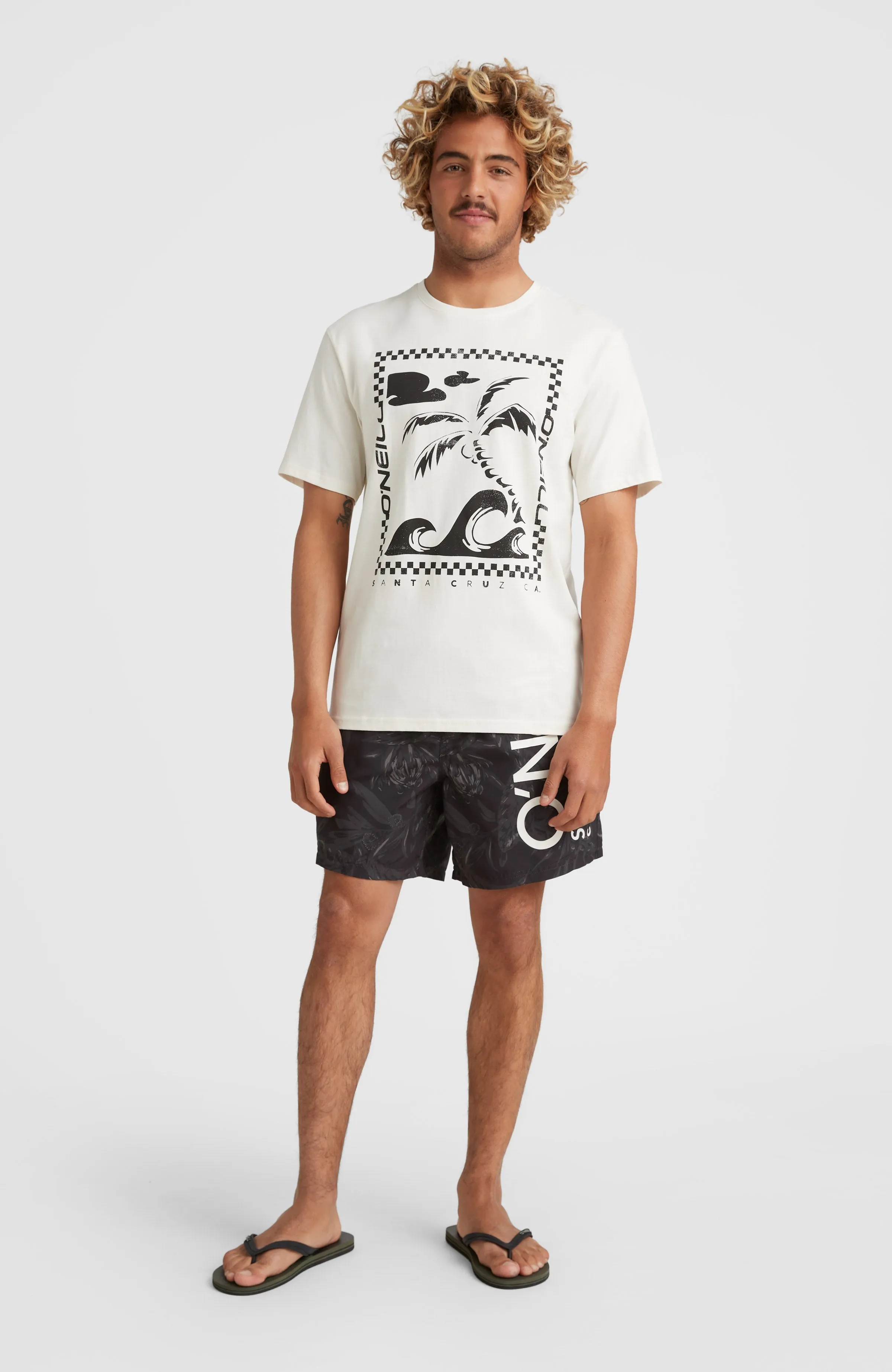 Cali Floral 16'' Badehose | Black Tonal Flower