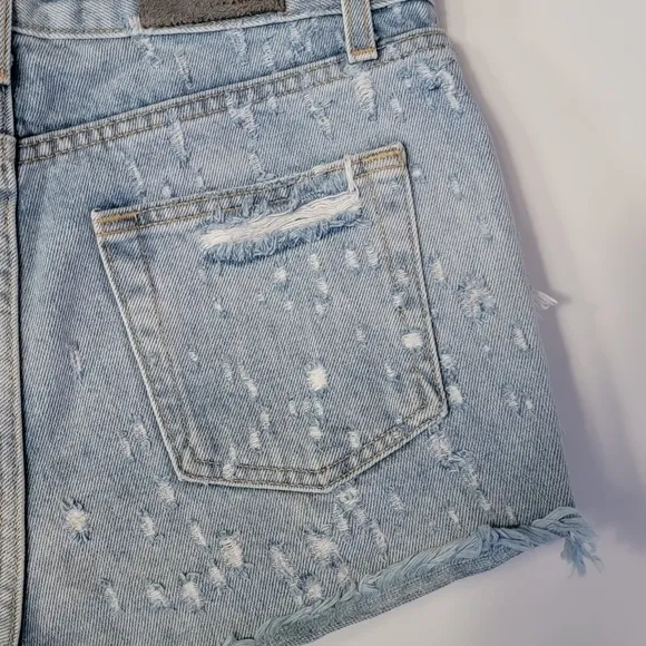 CARMAR distressed button fly cut off jean shorts Size 27