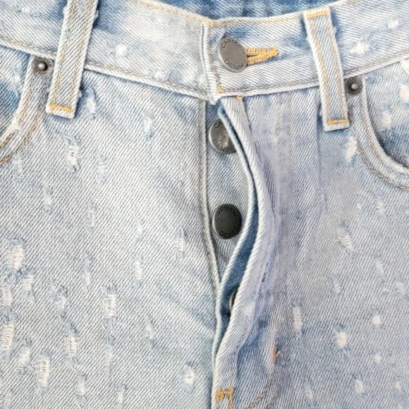 CARMAR distressed button fly cut off jean shorts Size 27