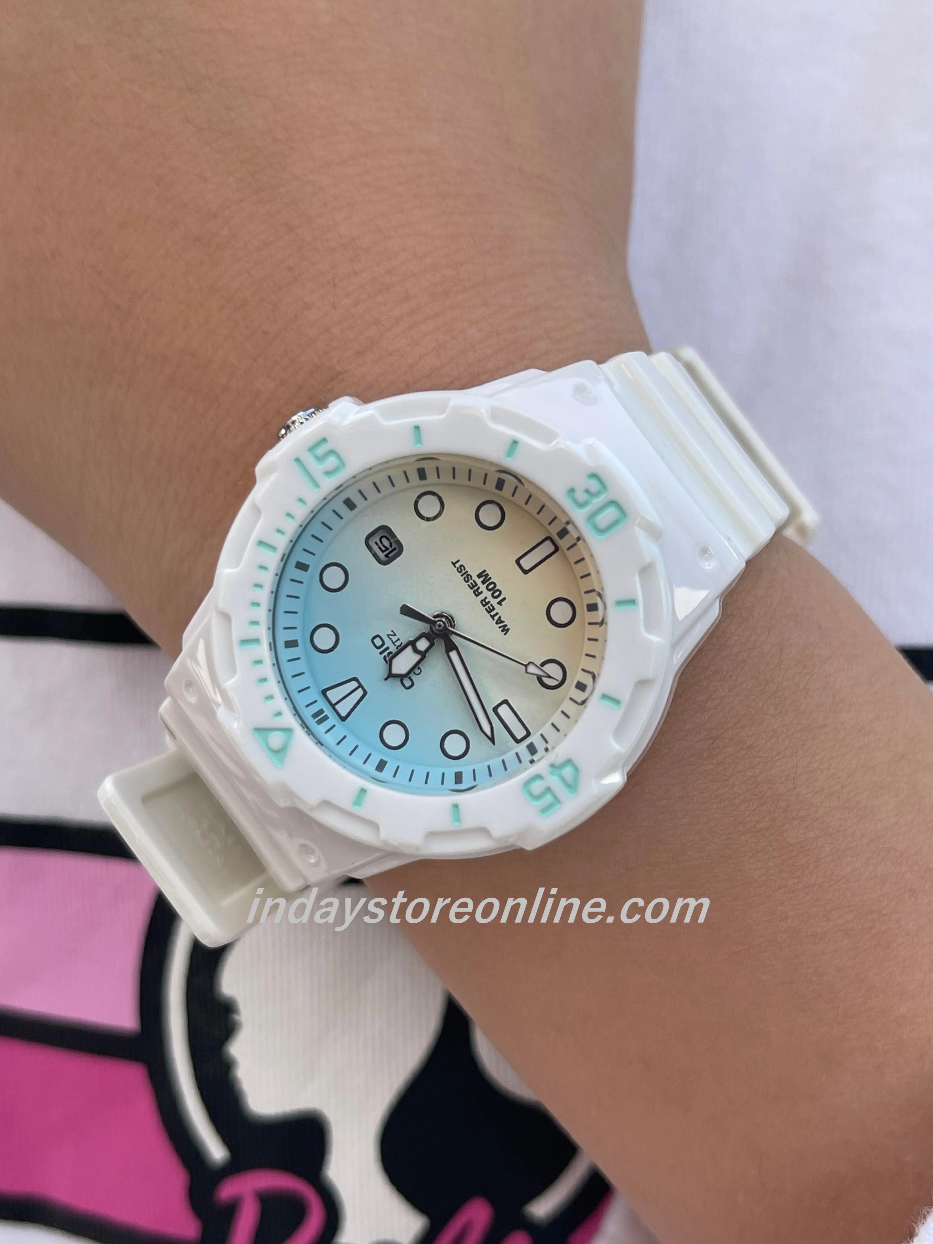 Casio Analog Women's Watch LRW-200H-2E2 Analog Resin Band Resin Glass Water Resistance
