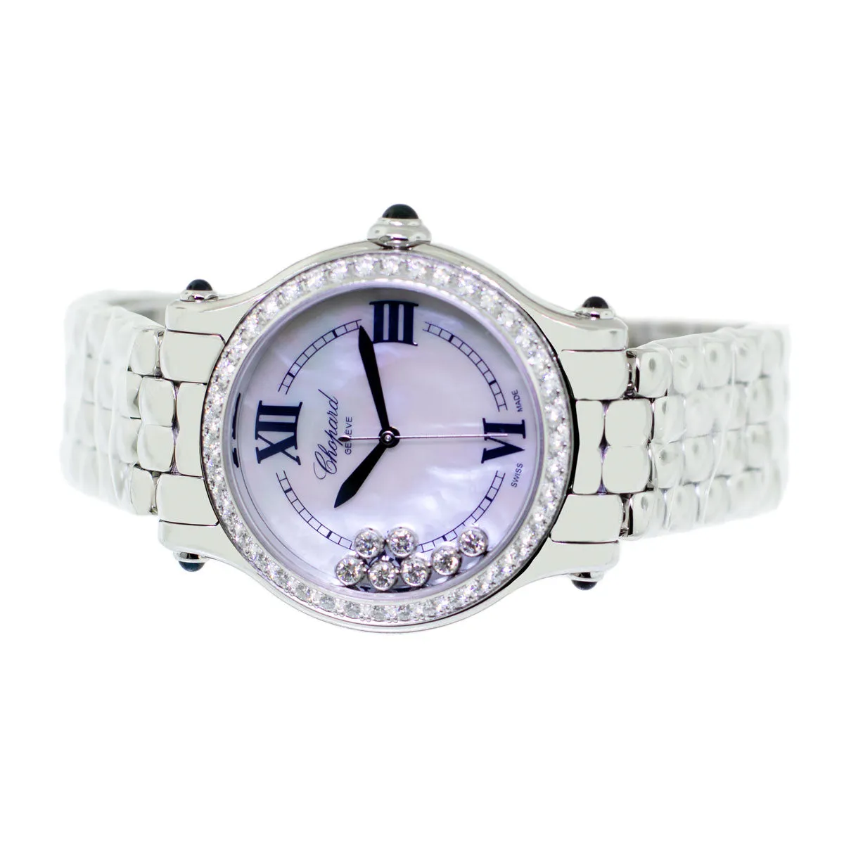 Chopard Happy Sport 33mm Stainless Steel Mother of Pearl Roman/Diamond Dial and Diamond Bezel 278610-3002