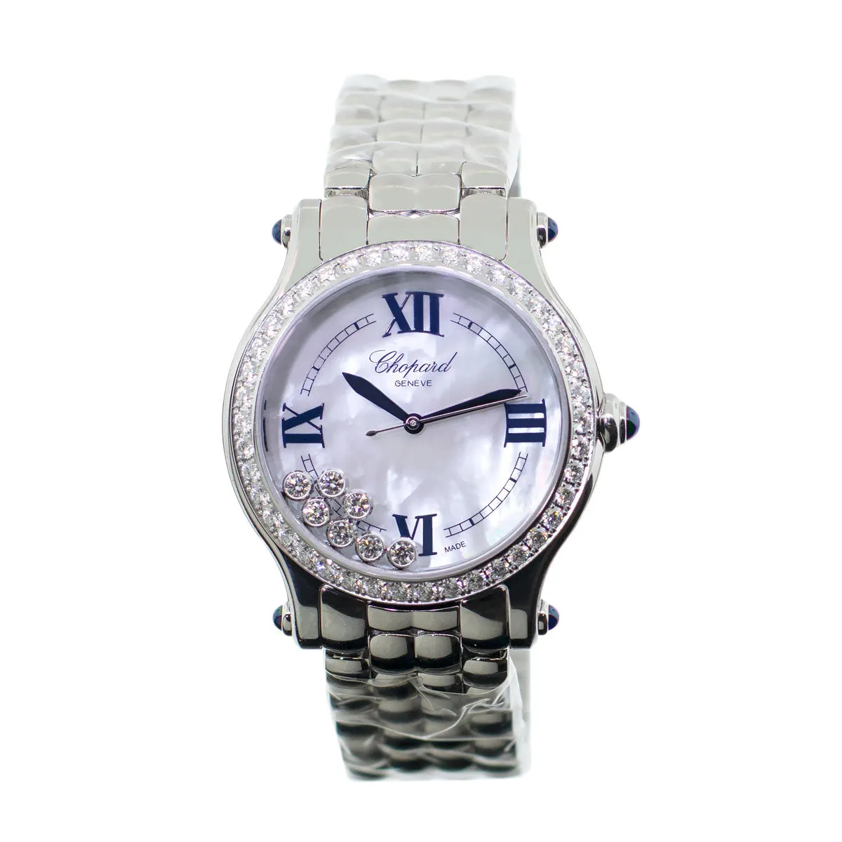 Chopard Happy Sport 33mm Stainless Steel Mother of Pearl Roman/Diamond Dial and Diamond Bezel 278610-3002