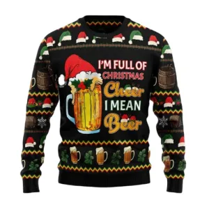 Christmas Beer Ugly Christmas Sweater For Men & Women, Beer Ugly Pattern Christmas Sweater, Funny Beer Ugly Crew Neck Christmas Sweater, Mystery Pattern Christmas Sweater For Adult