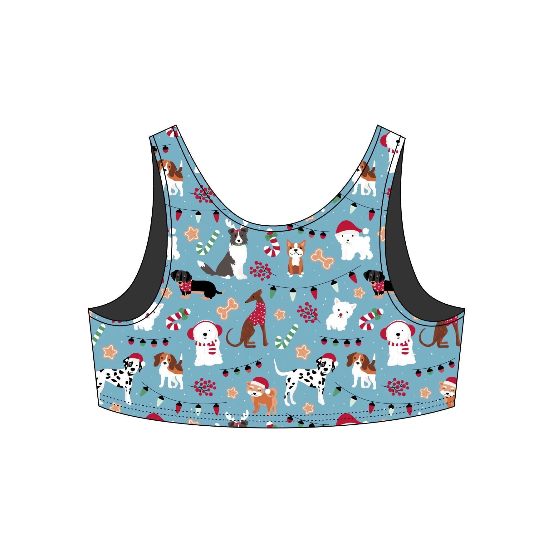 Christmas Dogs Sports Bra