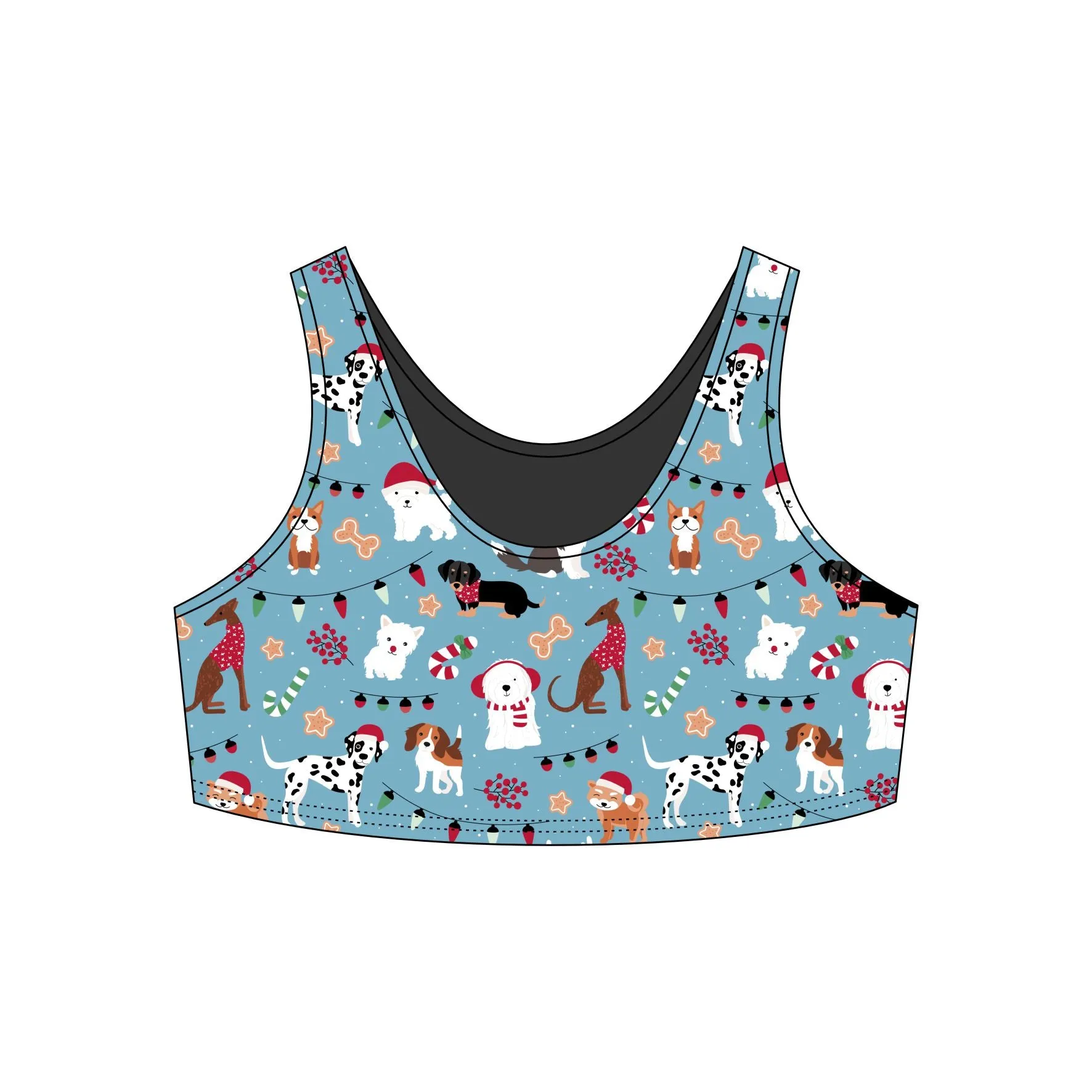 Christmas Dogs Sports Bra