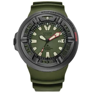 Citizen Ecozilla Promaster Dive BJ8057-09X Green Rubber Black Stainless Steel Diving Watch