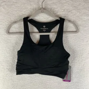 Colosseum Sports Bra Women's Small Black‎ Stretch Racerback Scoop Neck 6853