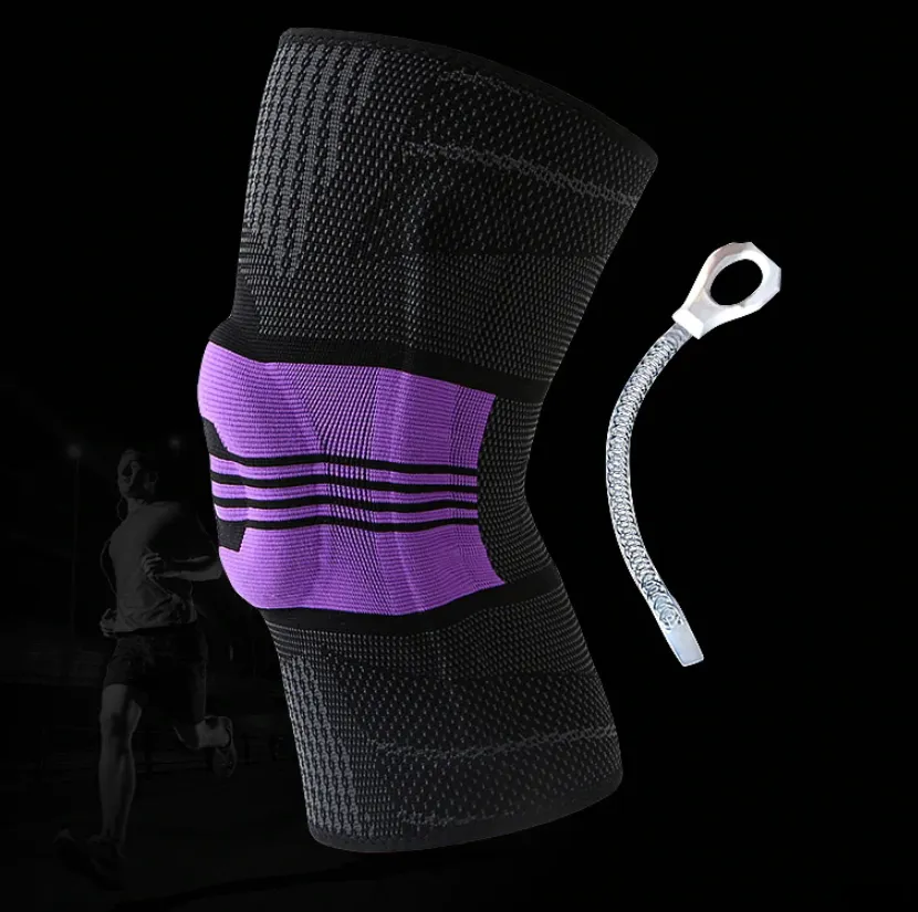 Compression Knee Sleeve Brace with Silicone Patella Stabilizer Support