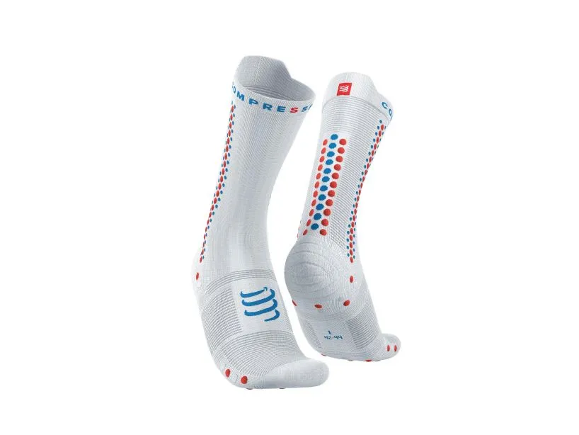 Compressport Unisex's Pro Racing Socks v4.0 Bike - White/Orangeade