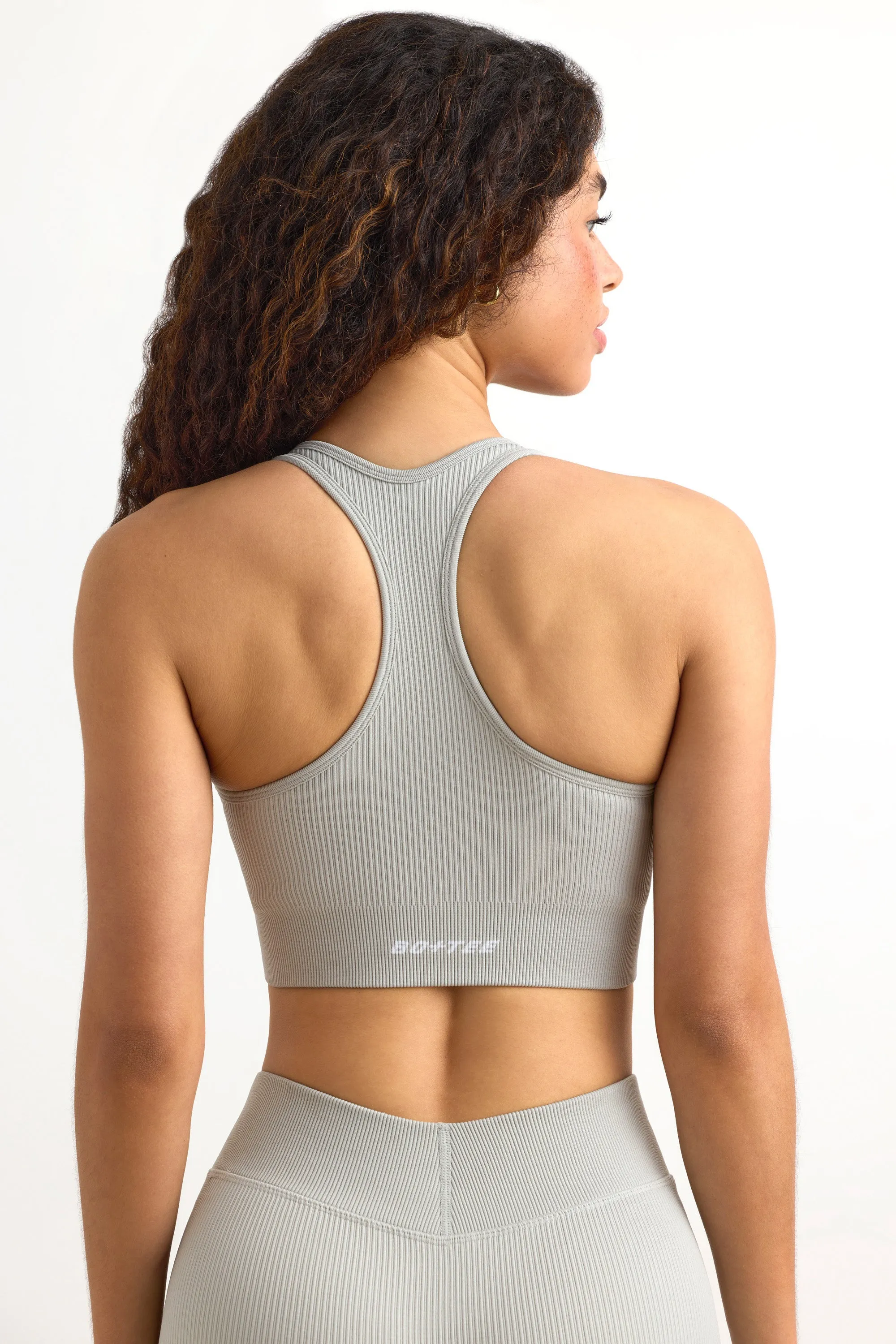 Concentrate - FlexiRib Wide Strap Sports Bra in Grey