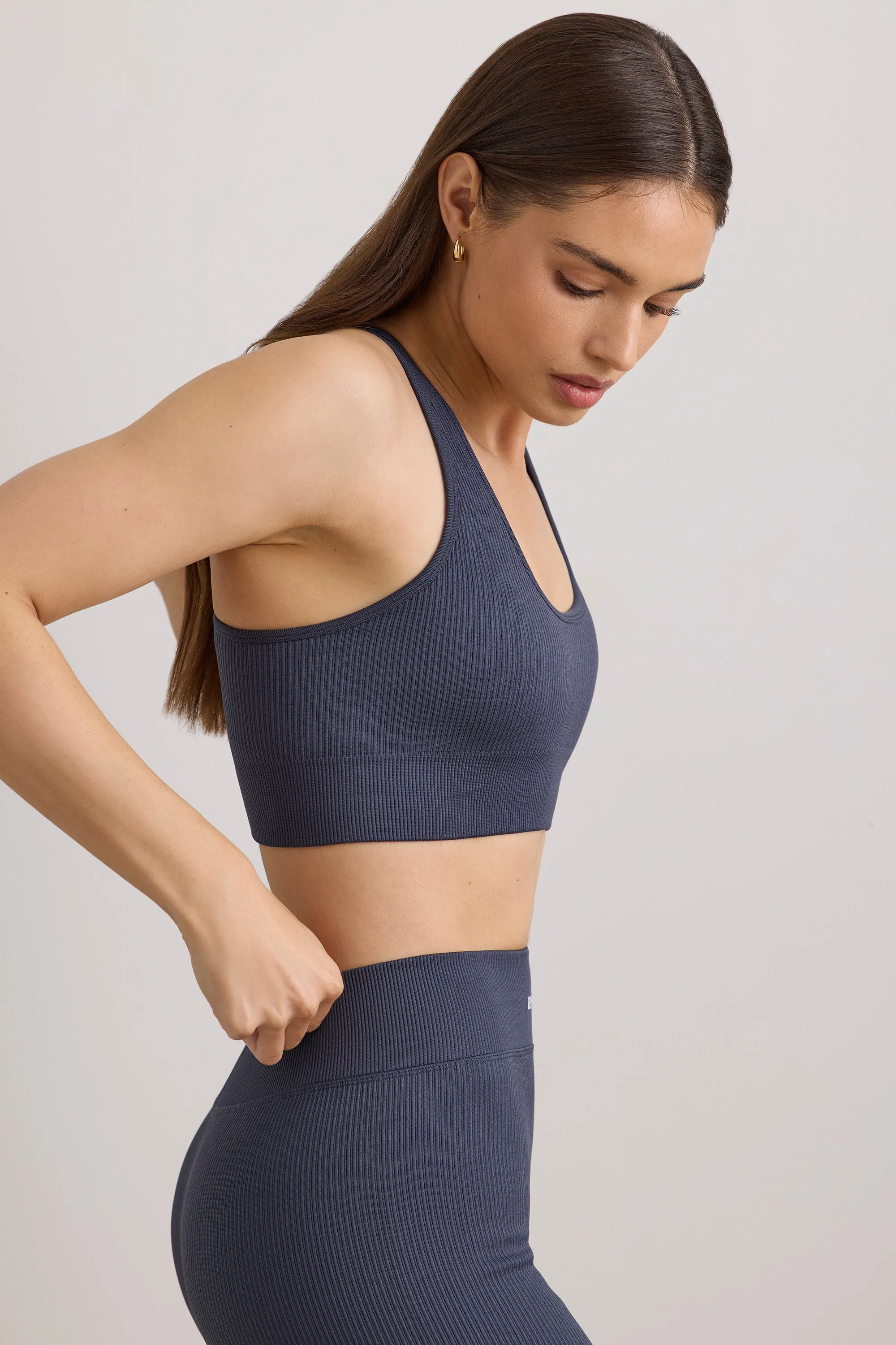 Concentrate - FlexiRib Wide Strap Sports Bra in Slate