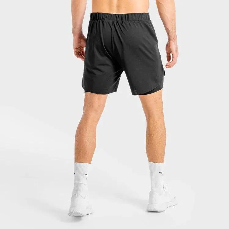 Core Mesh 2 in 1 Stuttbuxur - Svartar
