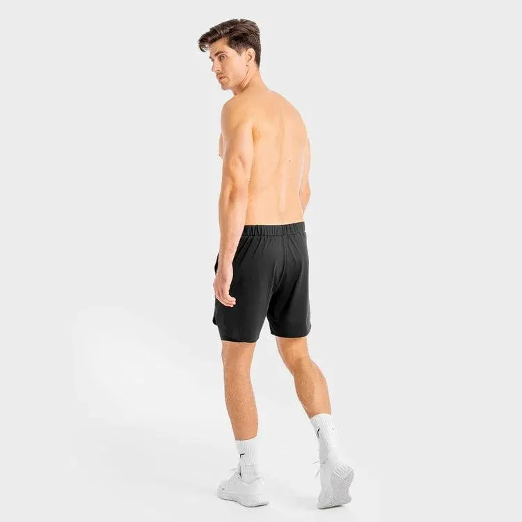 Core Mesh 2 in 1 Stuttbuxur - Svartar