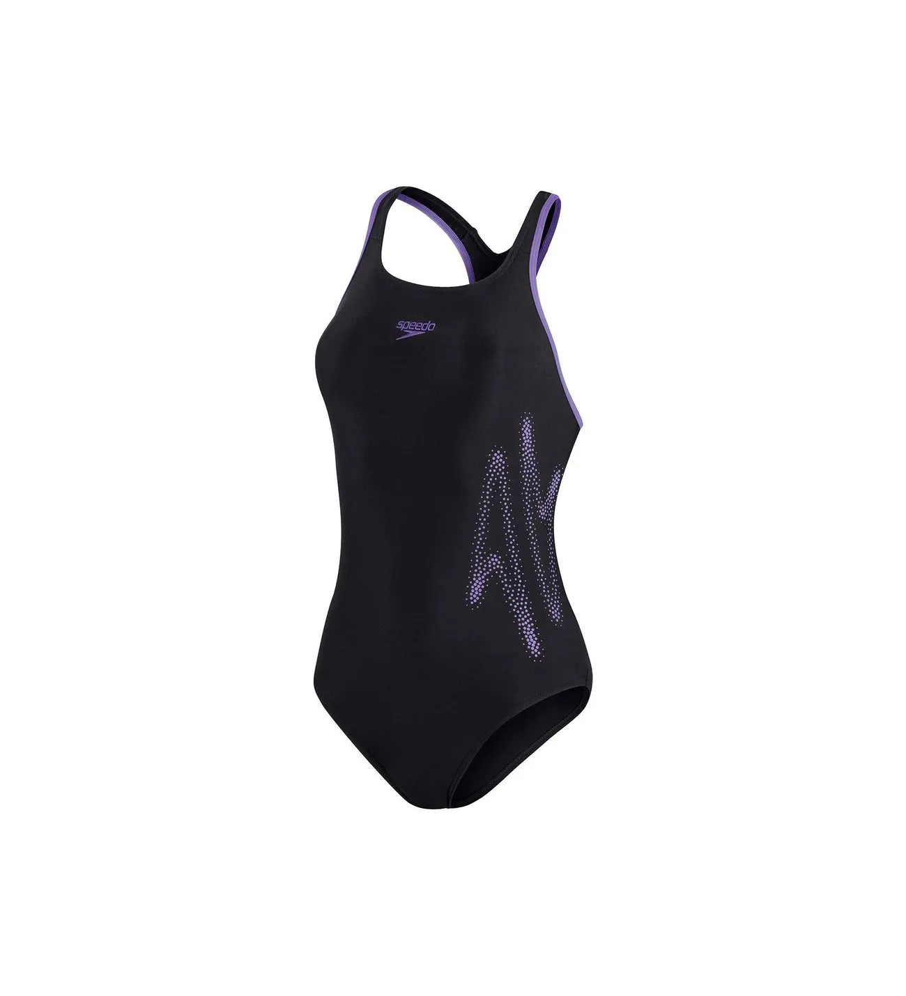 COSTUME DONNA PISCINA SPEEDO NUOTO INTERO NERO LILLA