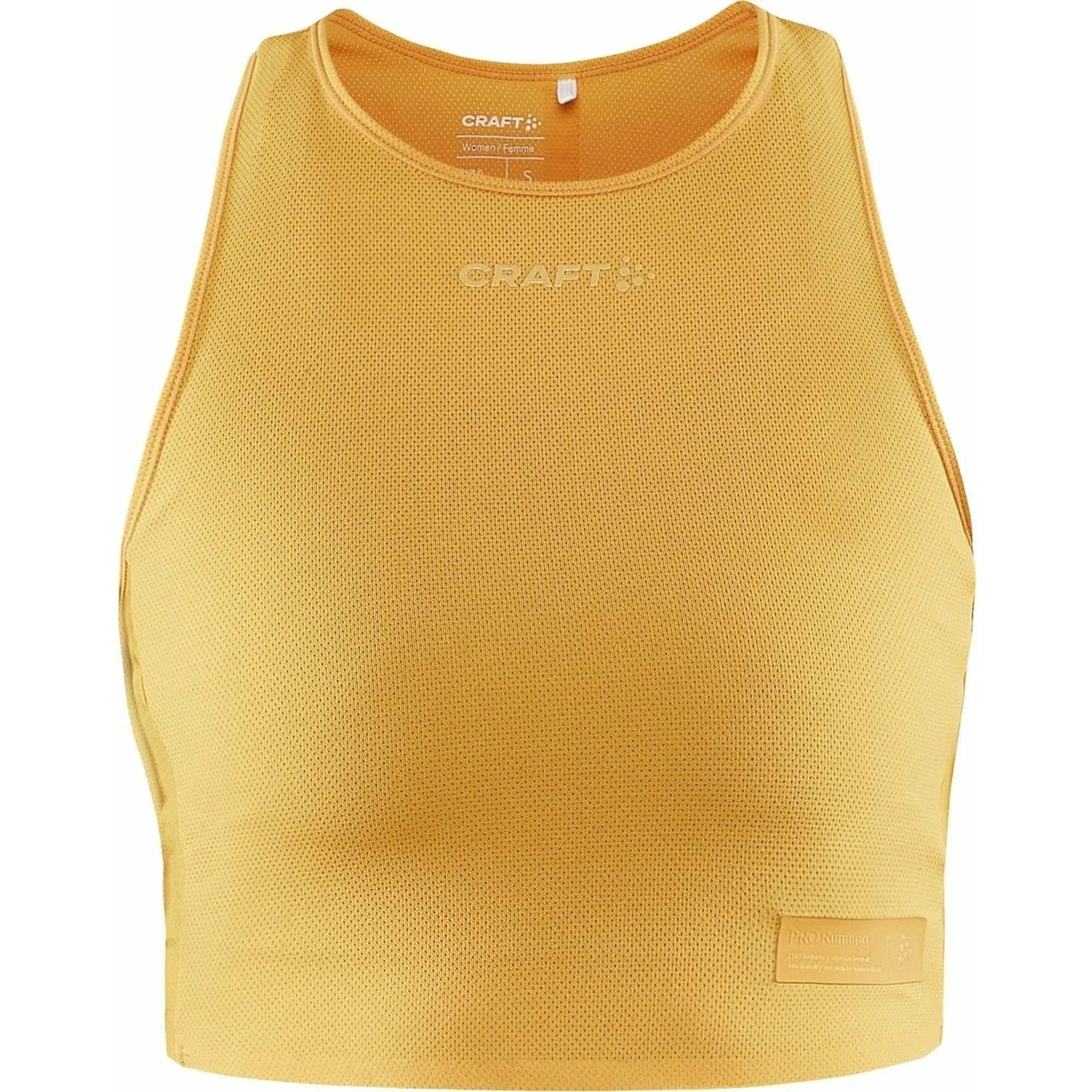Craft PRO Hypervent Womens Running Crop Top - Yellow