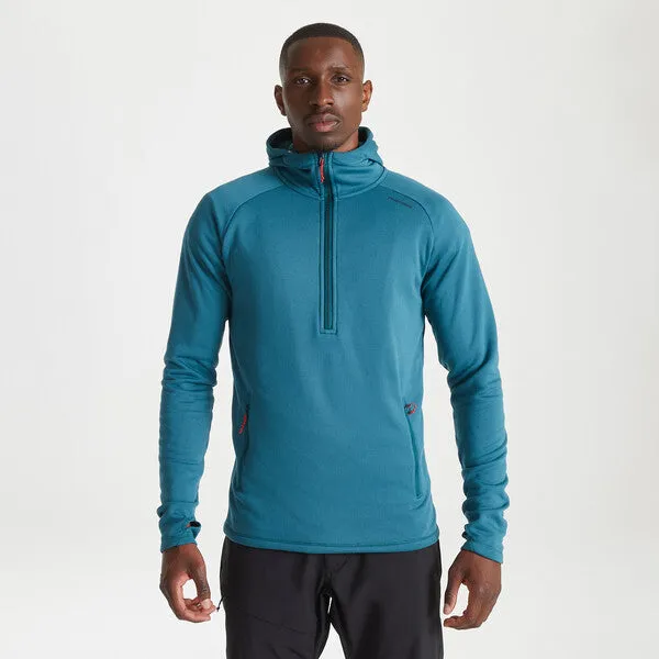 Craghoppers Men's Dynamic Hooded Half Zip Top Winter Lagoon Marl CMT962
