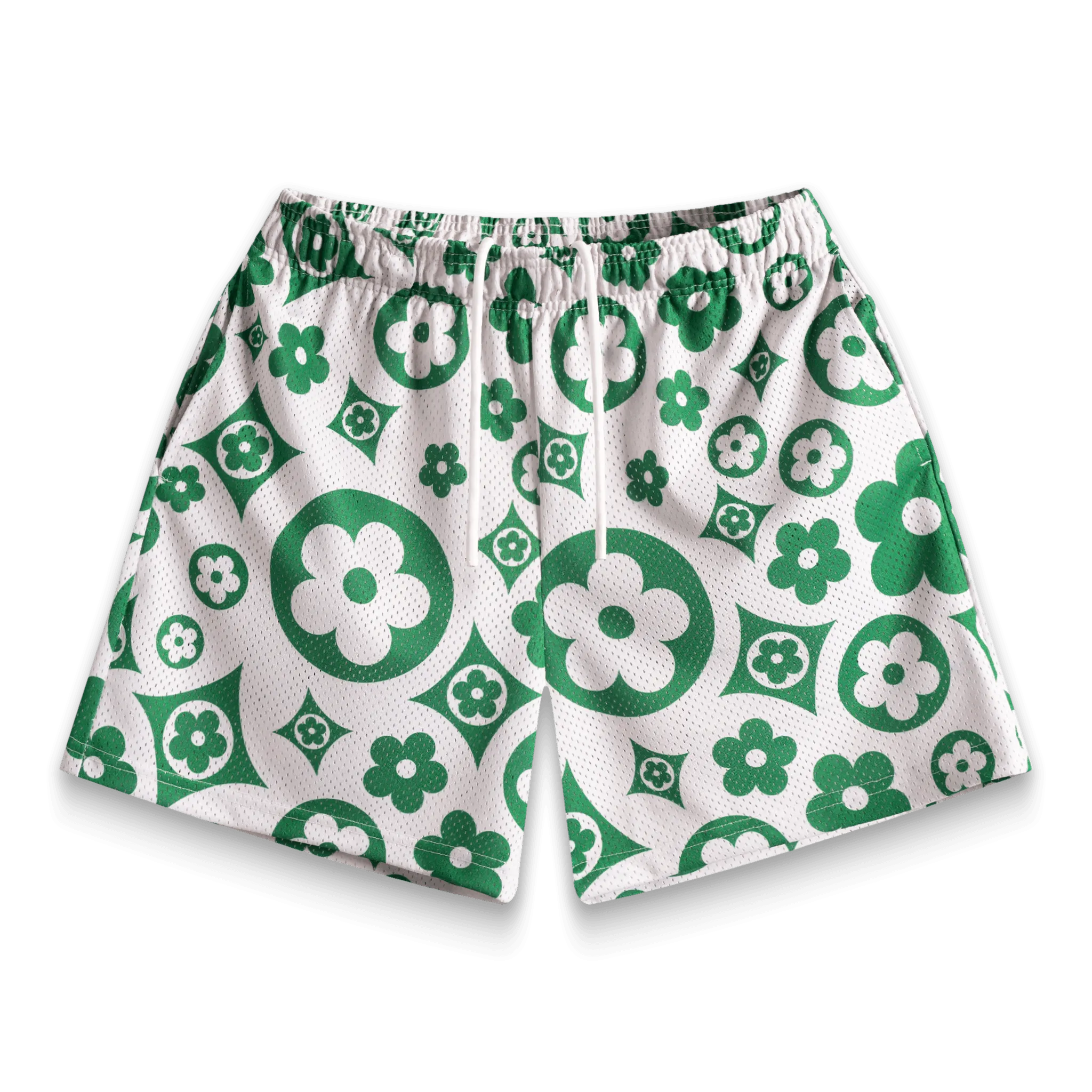 Cream Flower Shorts