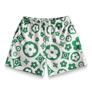 Cream Flower Shorts