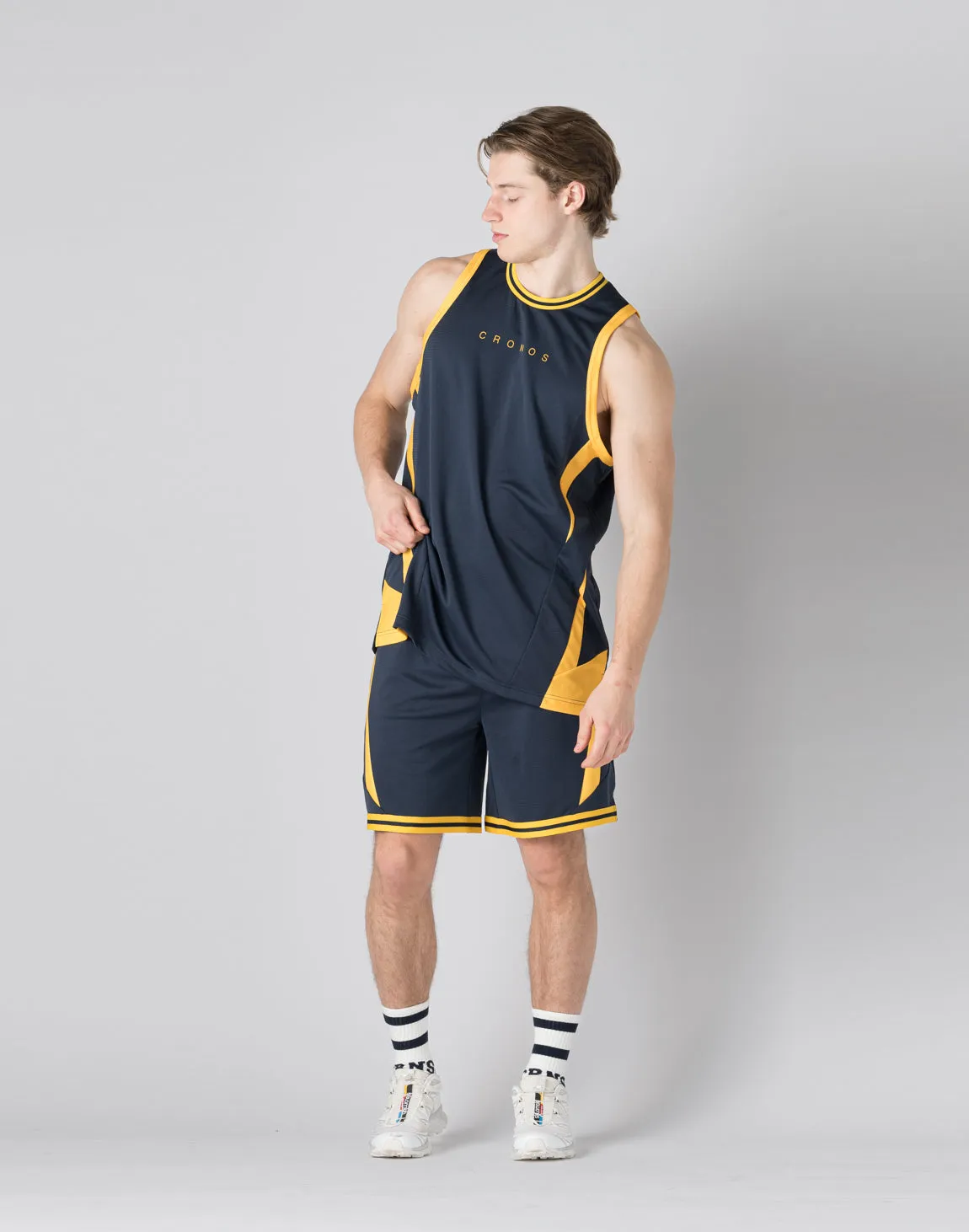 CRONOS pinhole mesh shorts【NAVY】