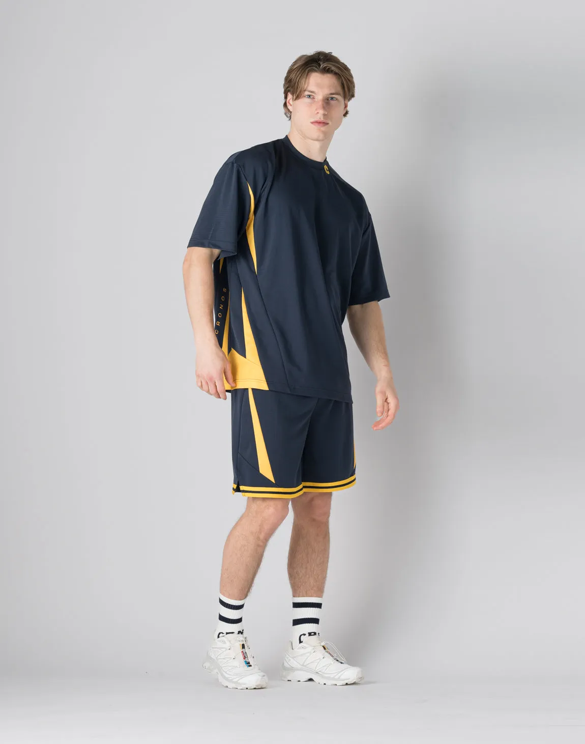 CRONOS pinhole mesh shorts【NAVY】