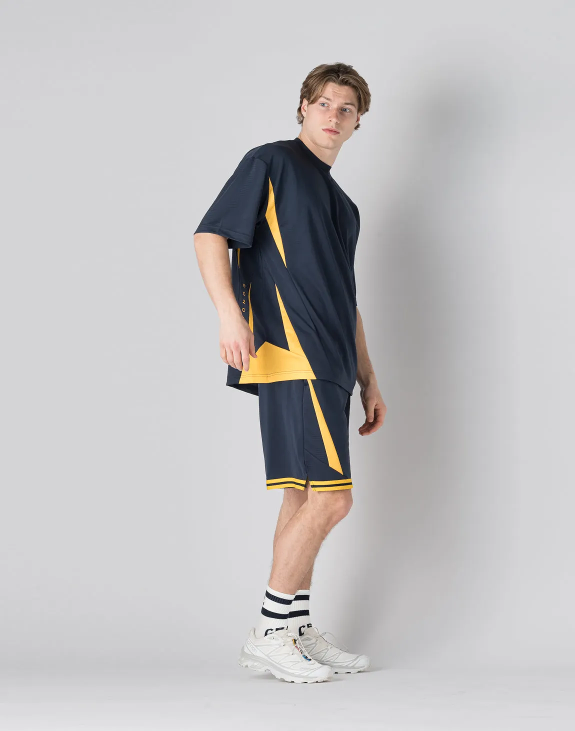CRONOS pinhole mesh shorts【NAVY】