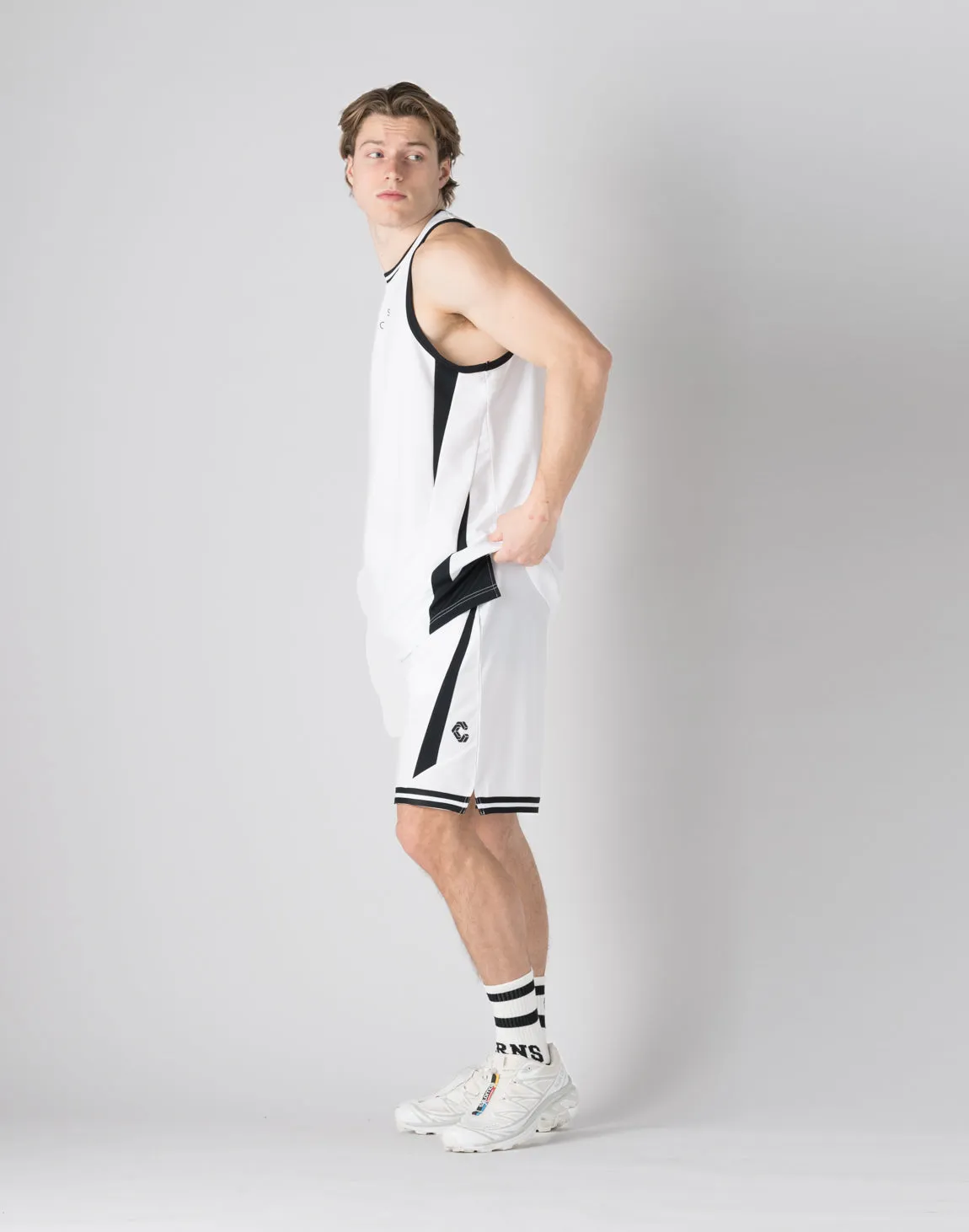 CRONOS pinhole mesh shorts【WHITE】