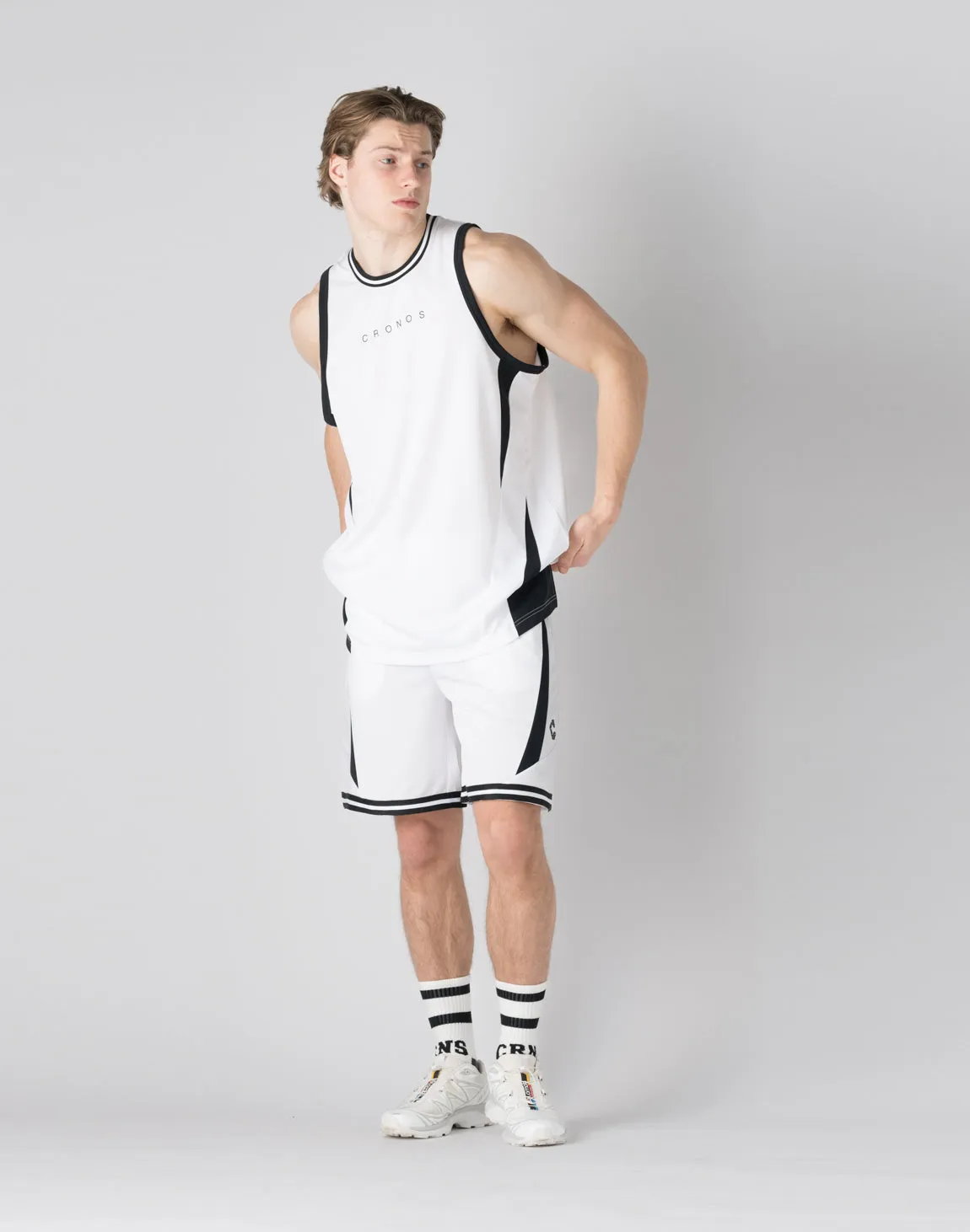 CRONOS pinhole mesh shorts【WHITE】