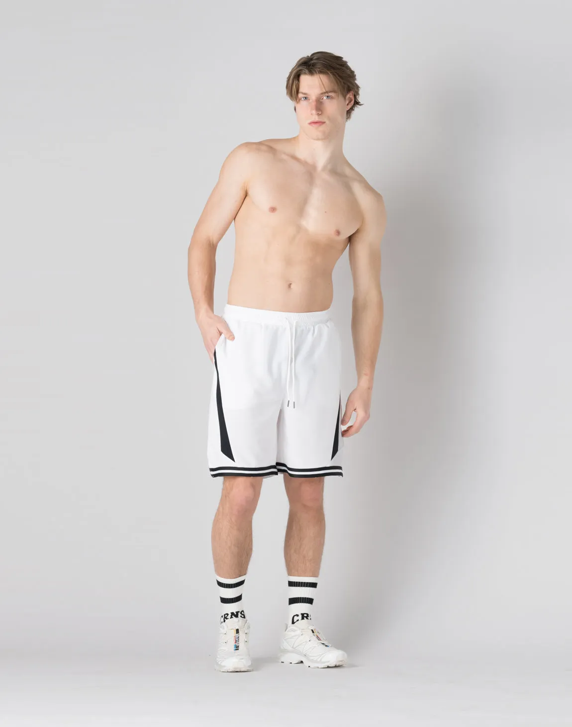 CRONOS pinhole mesh shorts【WHITE】