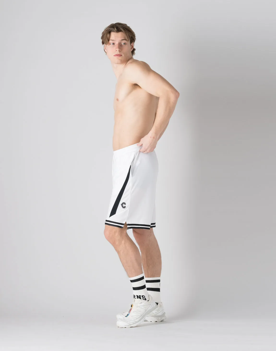 CRONOS pinhole mesh shorts【WHITE】