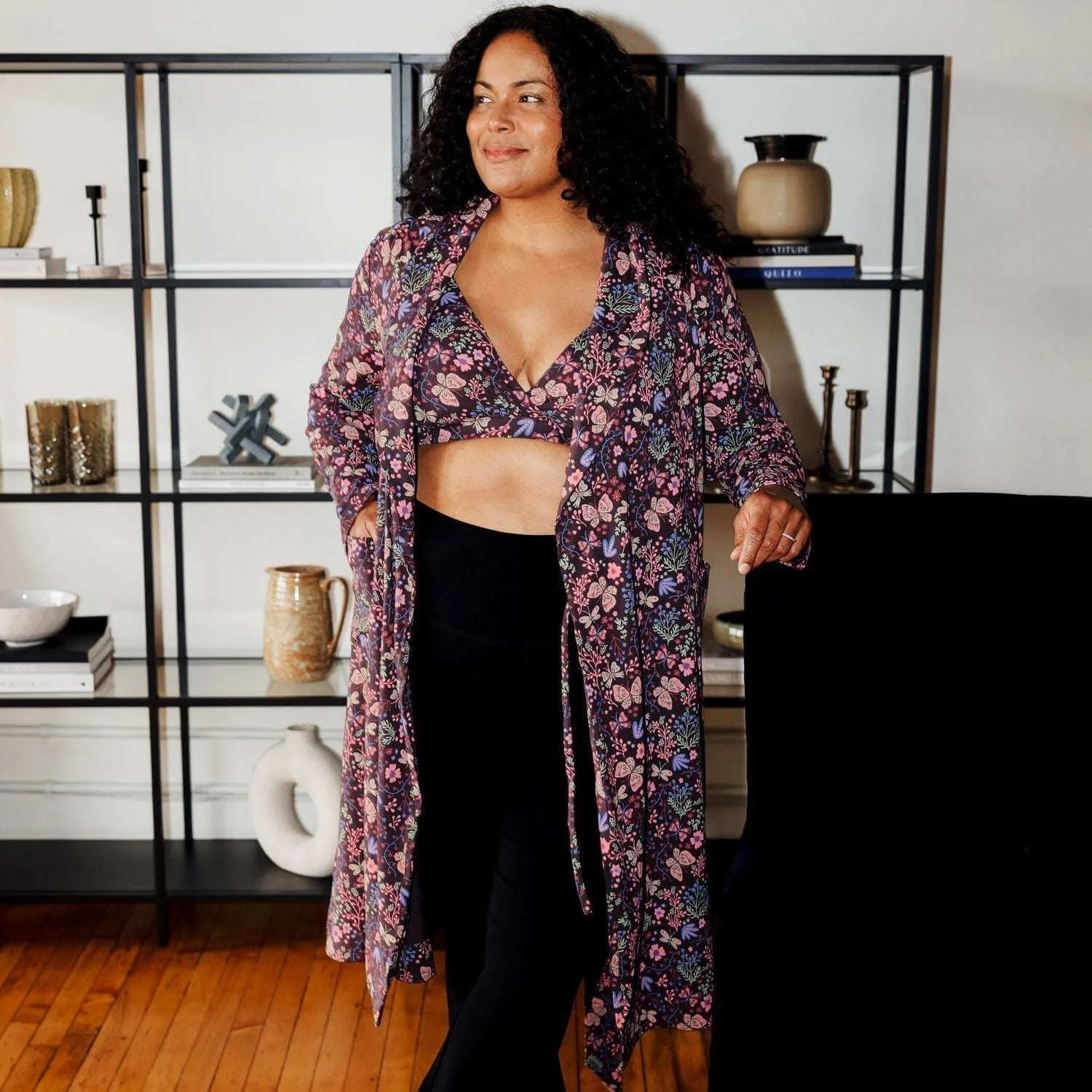 Cross-Front Pull-Over Nursing & Maternity Bralette - Flower Child