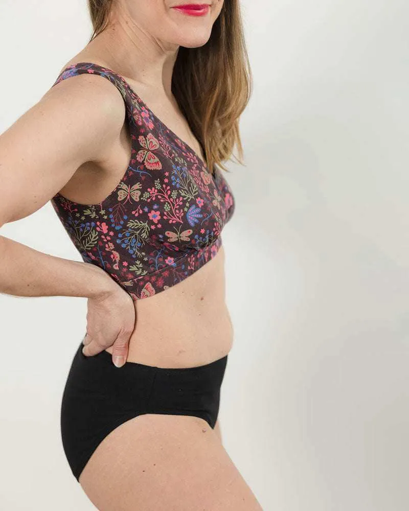 Cross-Front Pull-Over Nursing & Maternity Bralette - Flower Child