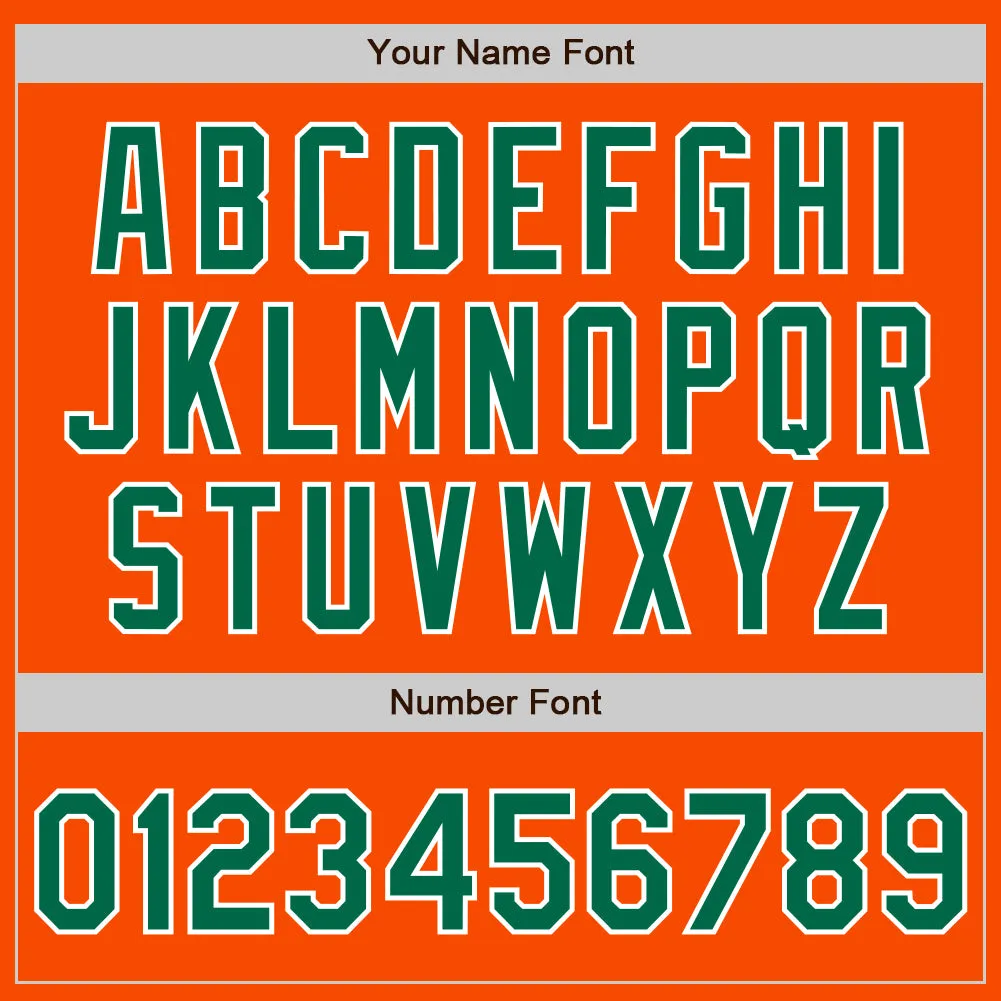 Custom Orange Kelly Green Pinstripe Kelly Green-White Authentic Baseball Jersey